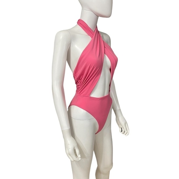 Zara Pink Camisole Halter Twist Cutout Bodysuit - Picture 5 of 8